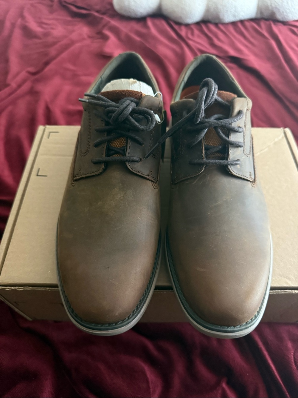 Rockport Brown Nubuck Leather Oxford Shoes Men’s 7 Wide Comfort Casual